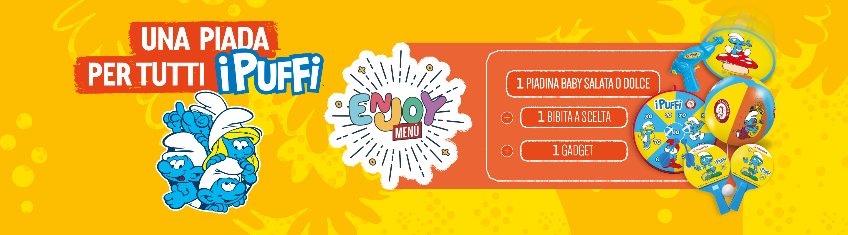 Scopri la nuova collezione Enjoy Menu dedicata ai Puffi