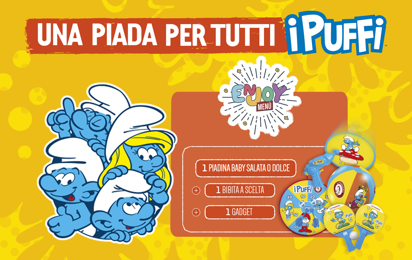 Scopri la nuova collezione Enjoy Menu dedicata ai Puffi